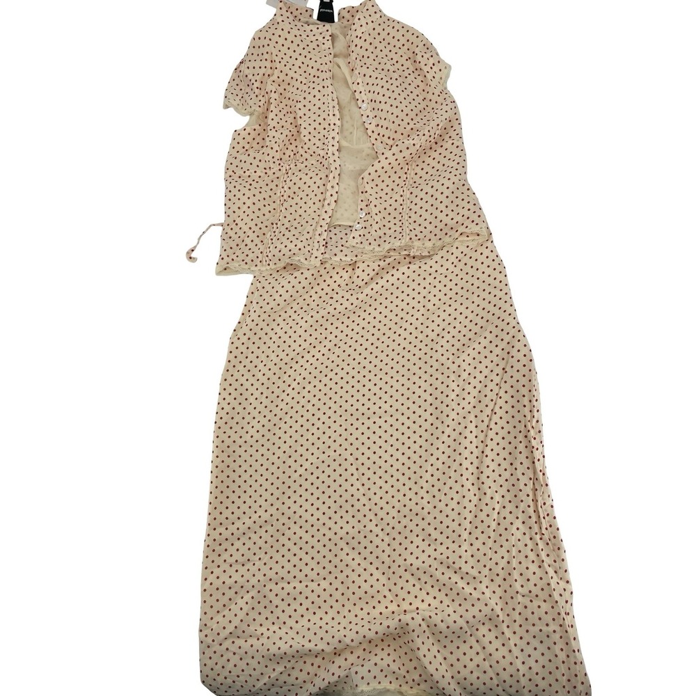 Reformation Women's Two-Piece Set Polka Dot Cream Viscose 2